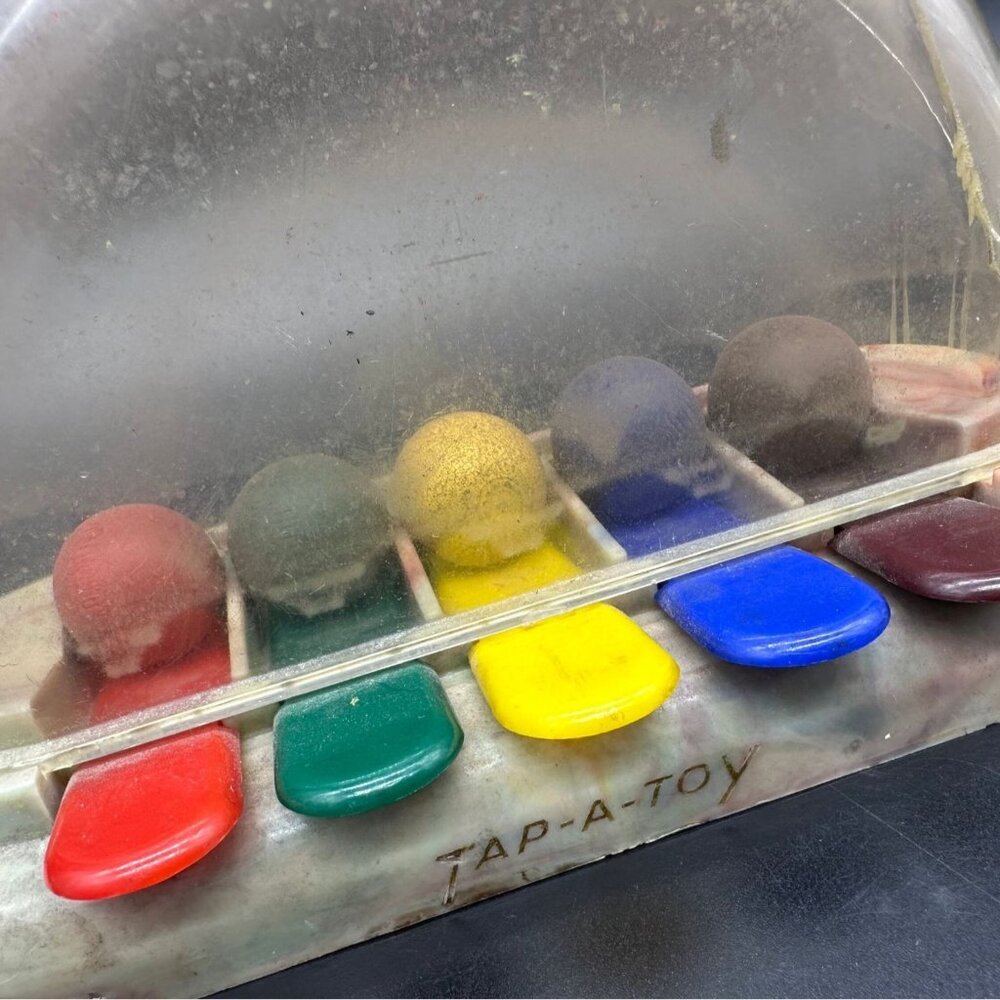 Vintage Childs Toy 1940s Tap A Toy Wooden Balls Bouncing Anthony USA Rainbow - Picture 7 of 10